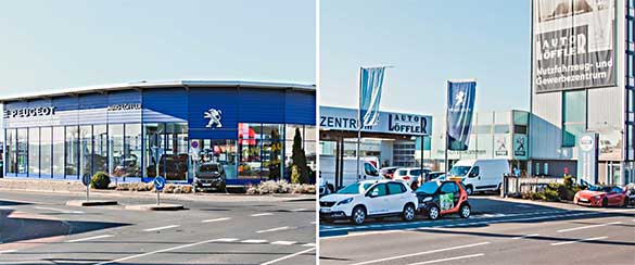 Auto Löffler - Ihr Peugeot Vertragshändler für PKW und Nutzfahrzeuge mit Citroen Service in Schweinfurt - Aussenansicht